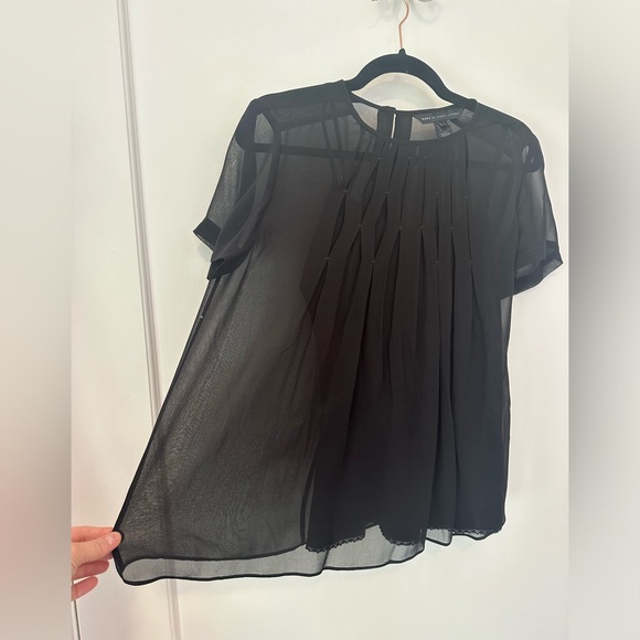 Marc Jacobs Marquee Georgette sheer pleated silk blouse w/ attached cami - 4 - Picture 6 of 13